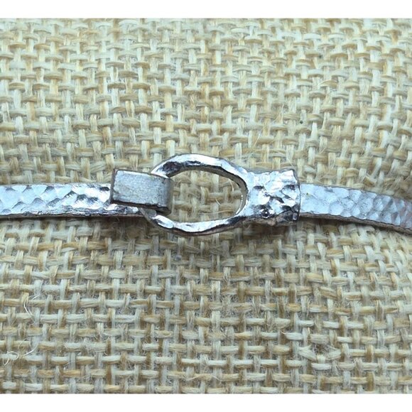 Cute Artisan Made Silver Tone Bangle Cuff Bracelet Wire Wrapped Hammered - Picture 9 of 9